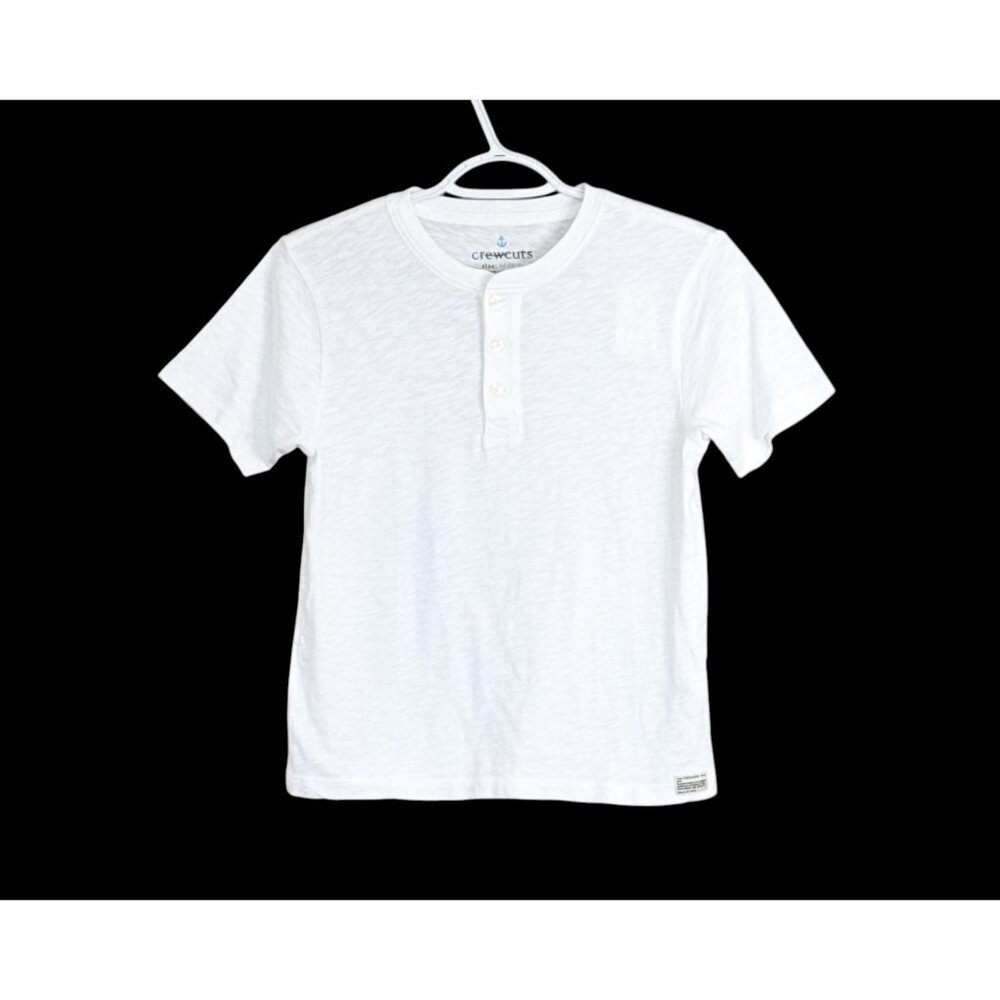 J. Crew Crewcuts Short Sleeve Garment Dyed Henley White Size M (8-9) NWT